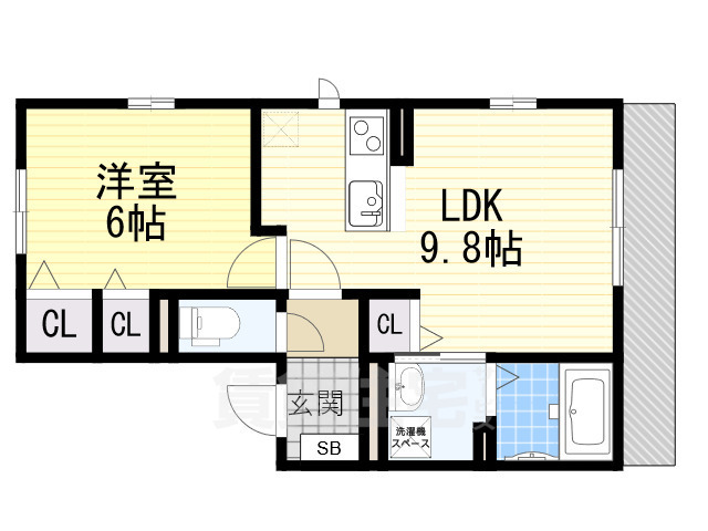 堺市堺区出島町のアパートの間取り