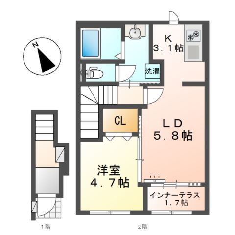 岸和田市磯上町新築アパート(仮称）の間取り