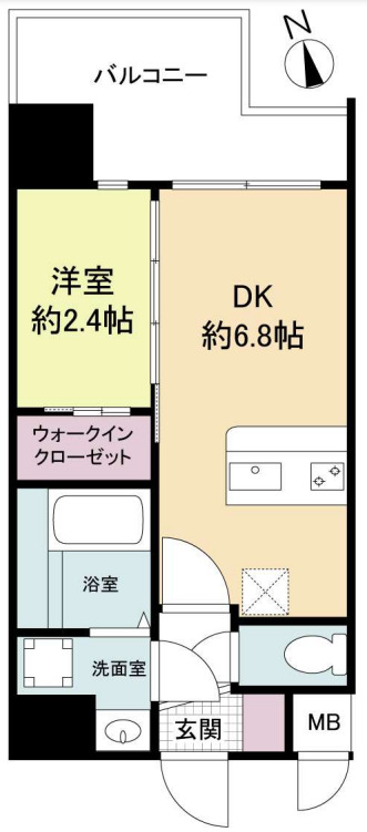 大阪市浪速区敷津西のマンションの間取り