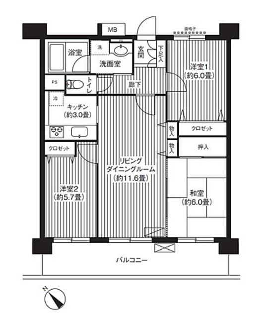 【ＫＳ桜川の間取り】