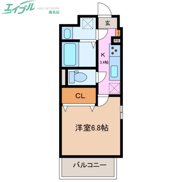 三重郡川越町大字豊田のマンションの間取り