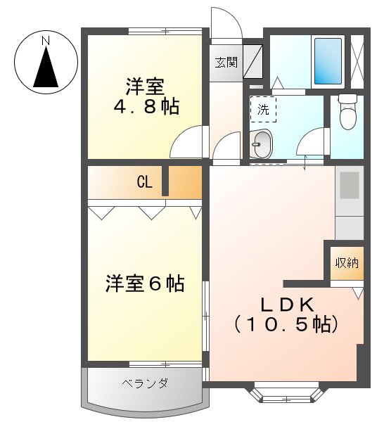 福島市伏拝のマンションの間取り