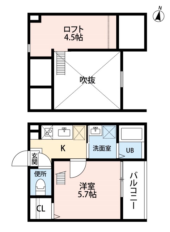 【名古屋市中川区愛知町のアパートの間取り】