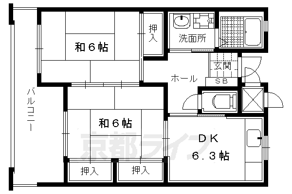 京都市上京区分銅町のマンションの間取り