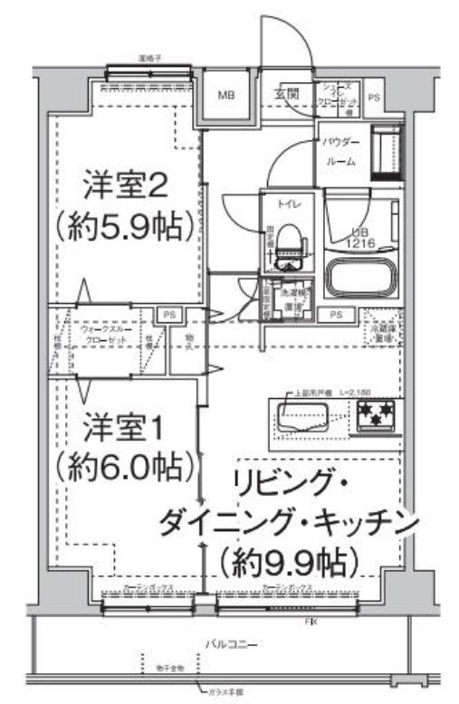 荒川区東日暮里のマンションの間取り