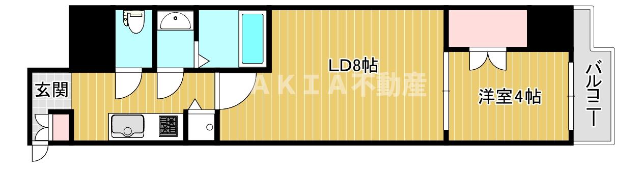 大阪市西区南堀江のマンションの間取り