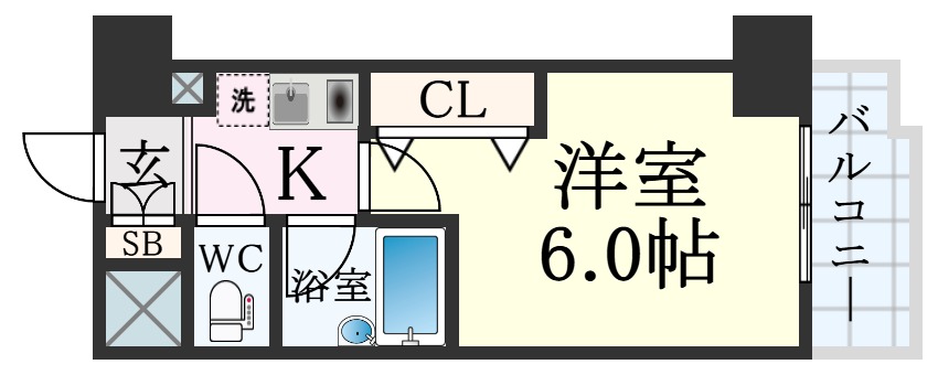 エスリード三宮フラワーロードの間取り