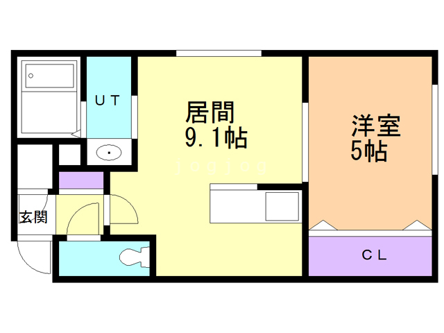 札幌市北区南あいの里のアパートの間取り