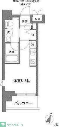 川崎市川崎区大師駅前のマンションの間取り