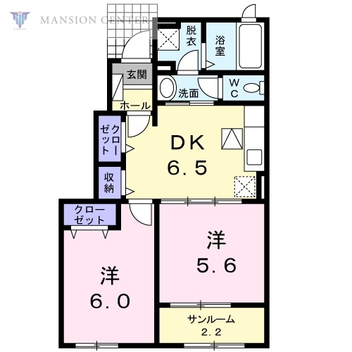 新潟市北区嘉山のアパートの間取り