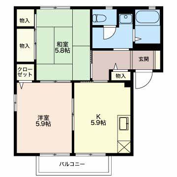 上越市五智のアパートの間取り