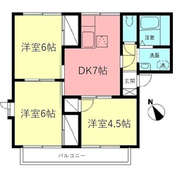 相模原市南区新磯野のアパートの間取り