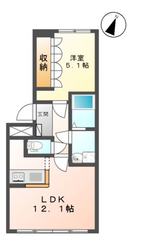 美濃加茂市中部台のアパートの間取り