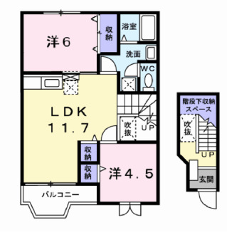 郡山市日和田町のアパートの間取り