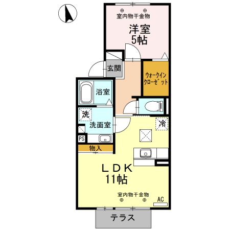 鈴鹿市十宮のアパートの間取り