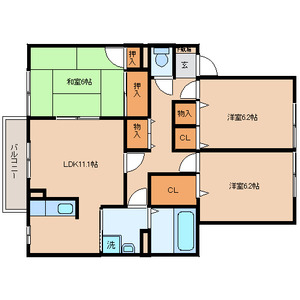 泉北郡忠岡町馬瀬のアパートの間取り