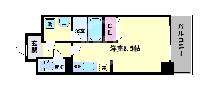 大阪市東成区大今里西のマンションの間取り