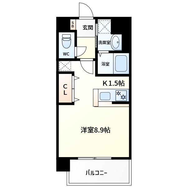 大阪市住吉区長居東のマンションの間取り