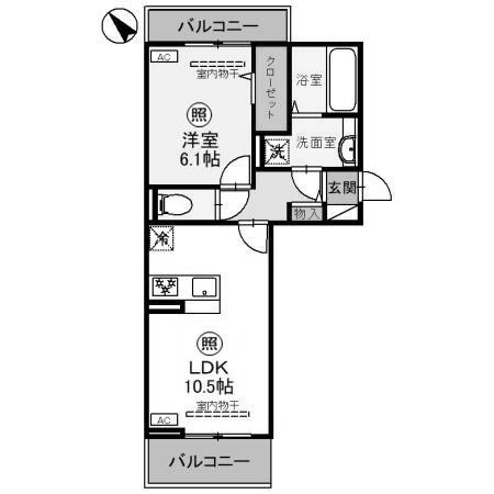 高崎市歌川町のアパートの間取り