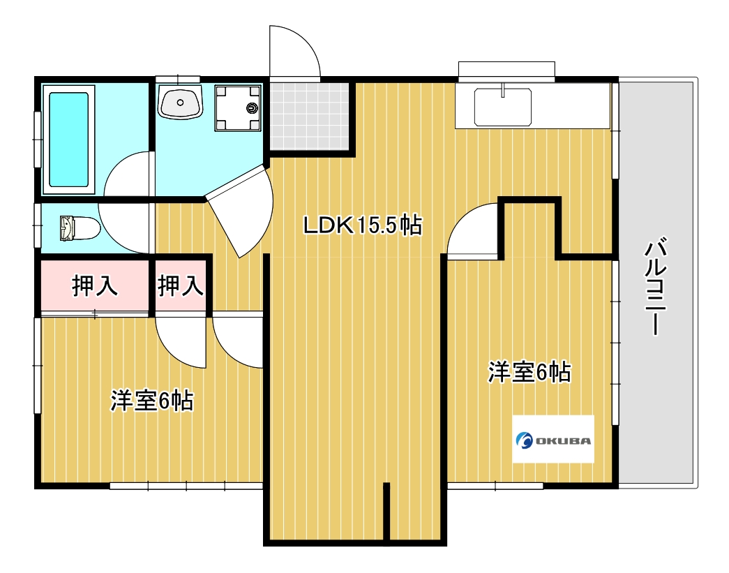 2LDK Apartment in Kagoshima, Kagoshima — photo 2 of 3
