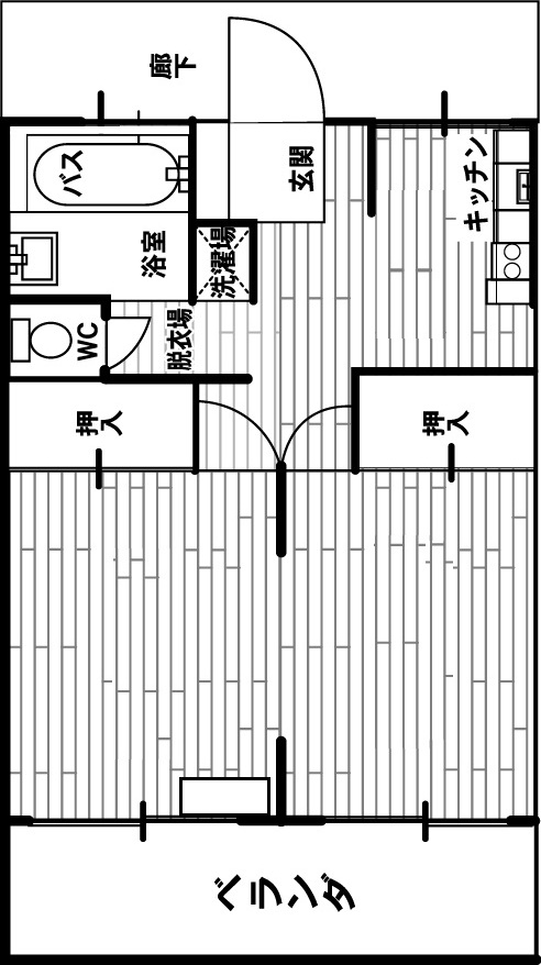 甲府市音羽町のマンションの間取り