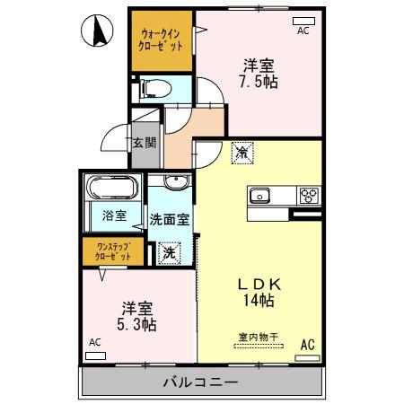 藤井寺市小山のアパートの間取り