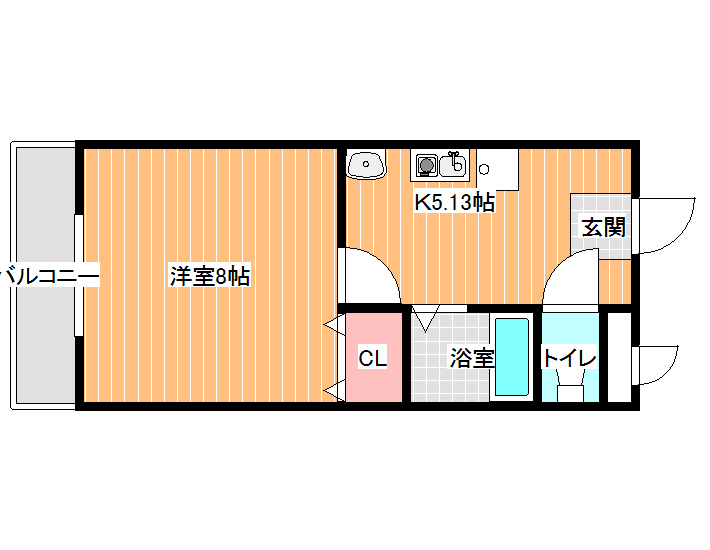 柏原市田辺のマンションの間取り