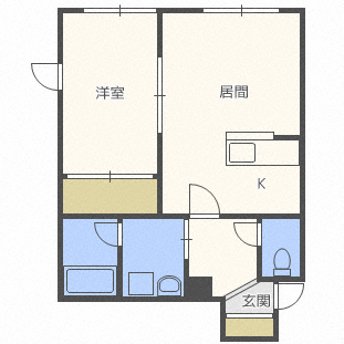 札幌市東区北三十四条東のアパートの間取り