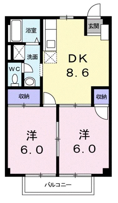 千葉県大網白里市みずほ台１（アパート）の賃貸物件の間取り