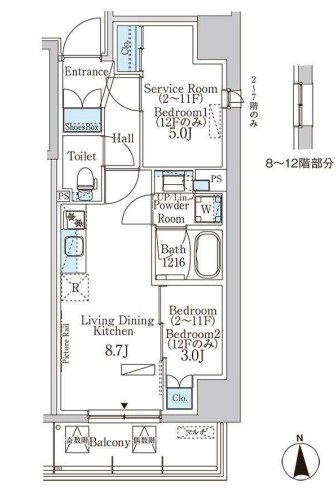 パークアクシス浅草田原町ガーデンの間取り