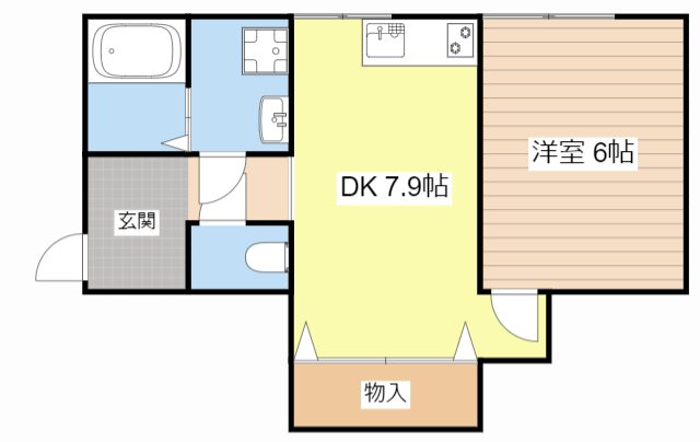 長浜市長田町のアパートの間取り