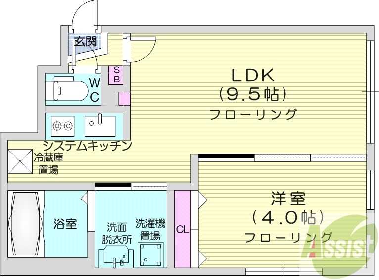 ラフィーネ環状通東の間取り