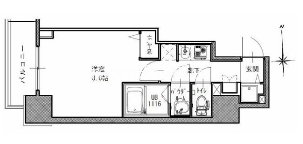 S-RESIDENCE谷町五丁目の間取り