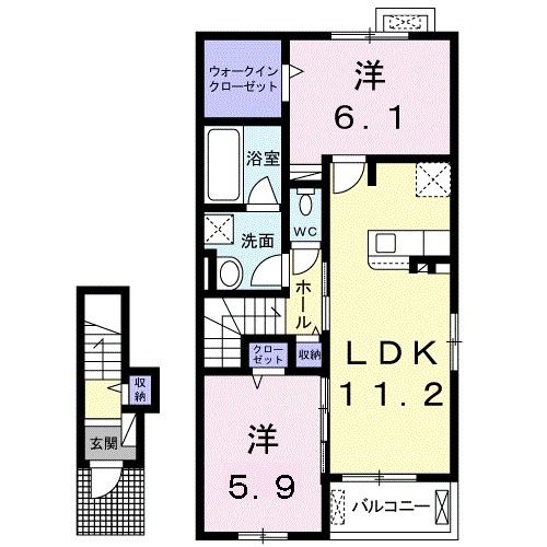 さくら市氏家のアパートの間取り