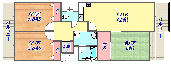 グランドメゾン六甲箕岡の間取り