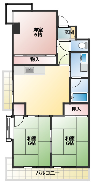 春日井市東野町のマンションの間取り