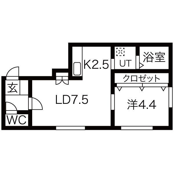 北海道札幌市西区発寒九条１４（アパート）の賃貸物件の間取り