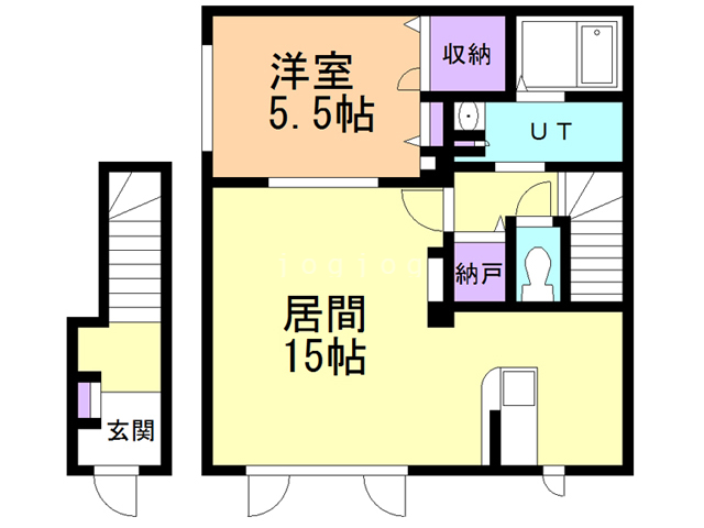 函館市桔梗町のアパートの間取り