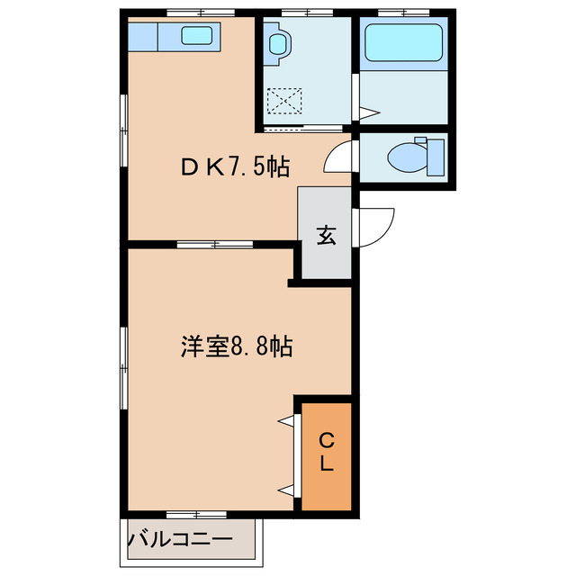 曽於市末吉町上町のアパートの間取り