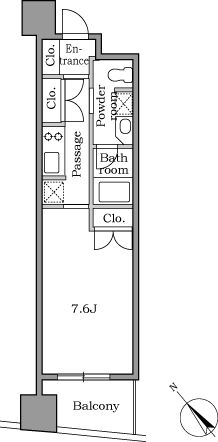 渋谷区恵比寿西のマンションの間取り