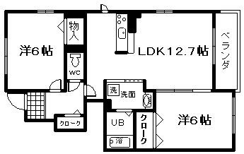 泉南郡田尻町吉見のアパートの間取り