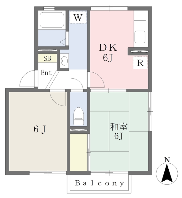 伊予市下吾川のアパートの間取り