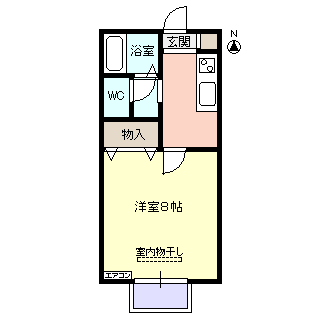 フルース　ベルグＡ棟の間取り