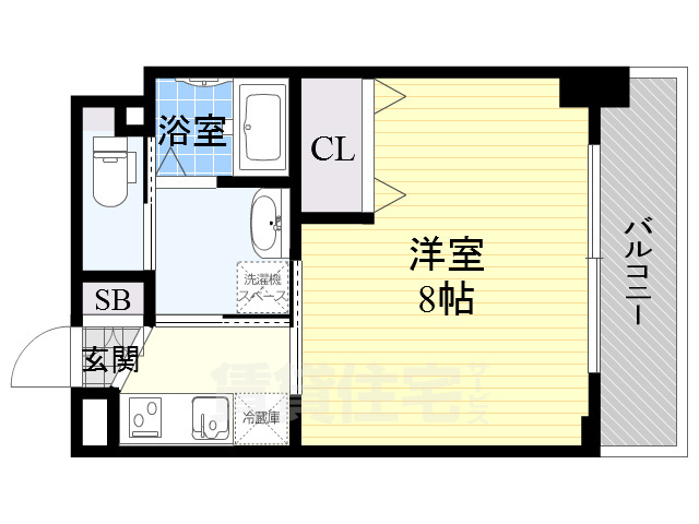 大阪市西区江戸堀のマンションの間取り