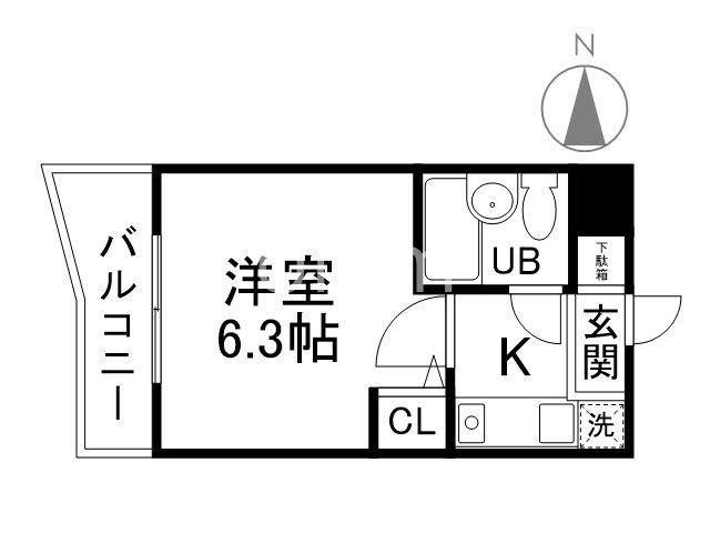 【サンシティ四条大宮シャトー朝日の間取り】