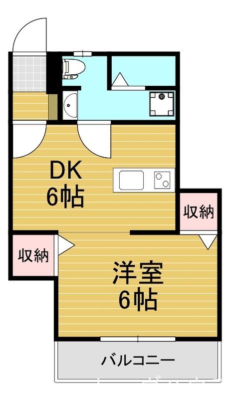 福岡市城南区別府のアパートの間取り