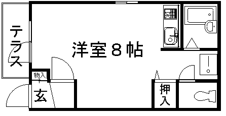 京都市左京区松ケ崎堂ノ上町のマンションの間取り