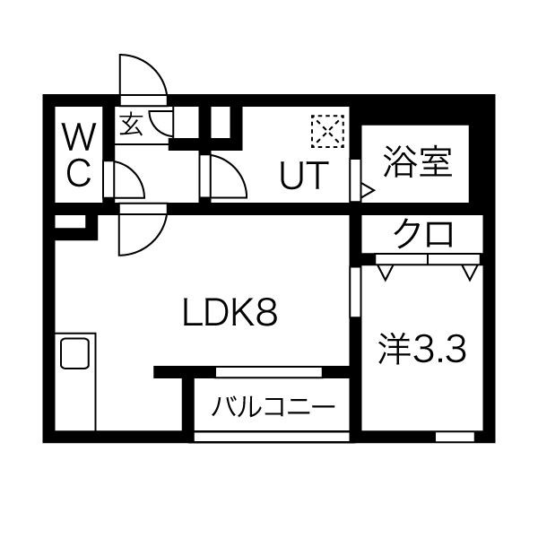 メイクスR道徳公園IIIの間取り