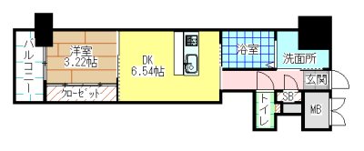 北九州市小倉北区上到津のマンションの間取り