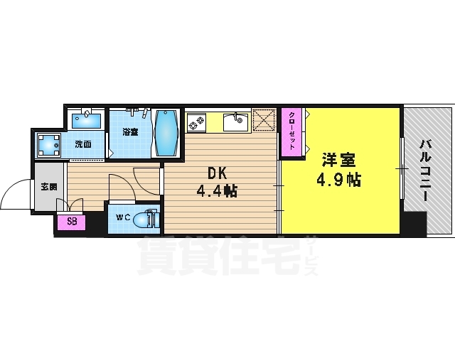 京都市南区吉祥院九条町のマンションの間取り